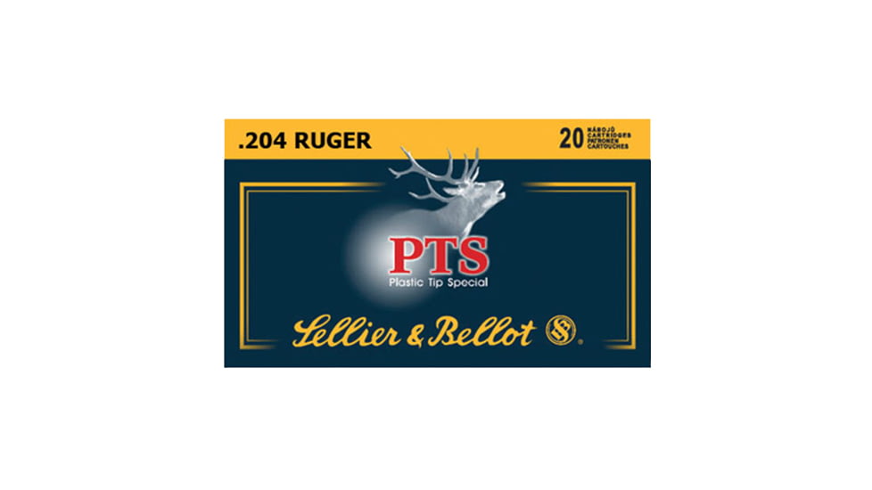 Sellier &amp; Bellot 204 Ruger 32 Grain Plastic Tip Special Rifle Ammo, 20 Rounds, SB204A