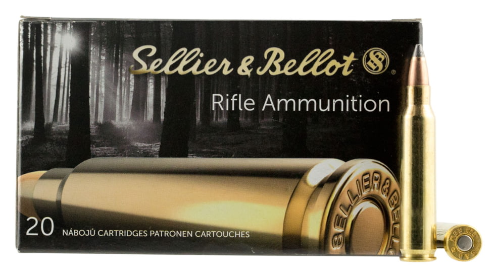 Sellier &amp; Bellot 223 Remington 55 Grain Soft Point Rifle Ammo, 20 Rounds, SB223B