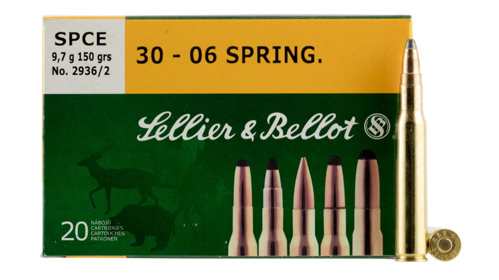 Sellier &amp; Bellot 30-06 Springfield 180 Grain Full Metal Jacket Rifle Ammo, 20 Rounds, SB3006A