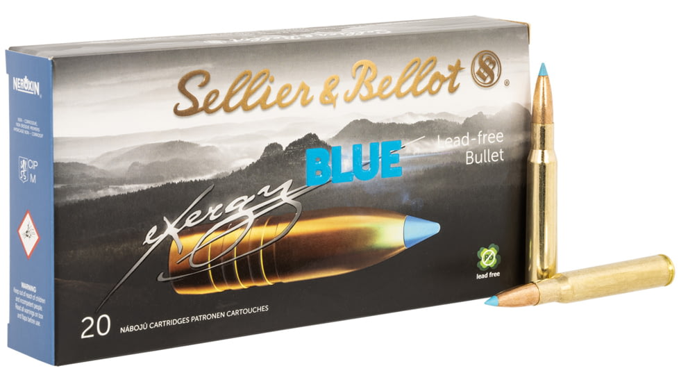 Sellier &amp; Bellot eXergy 30-06 Springfield 180 Grain eXergy Blue Brass Cased Rifle Ammo, 20 Rounds, SB3006XB