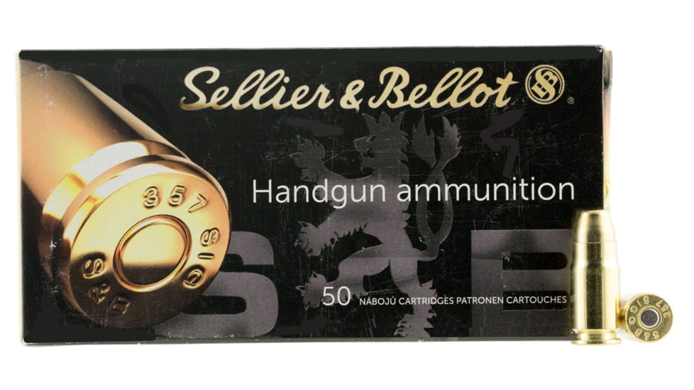 Sellier &amp; Bellot 357 Sig 140 Grain Full Metal Jacket Brass Cased Pistol Ammo, 50 Rounds, SB357SIG