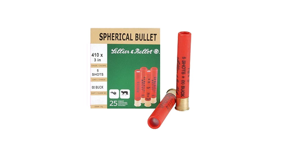 Sellier &amp; Bellot Spherical .410 5 Pellet 3in Shotgun Ammo, 25 Rounds, SB410B