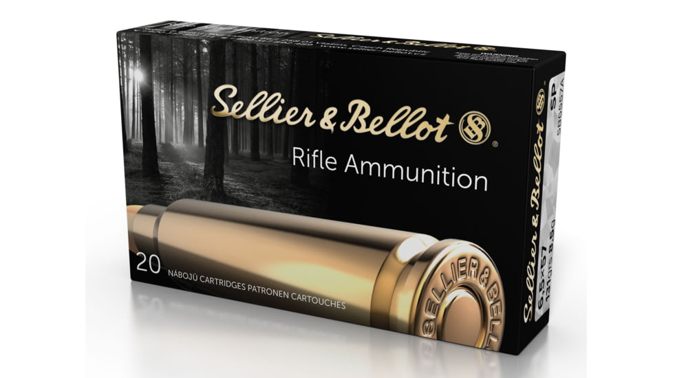 Sellier &amp; Bellot 6.5x57R 131 Grain Soft Point Rifle Ammo, 20 Rounds, SB6557RA