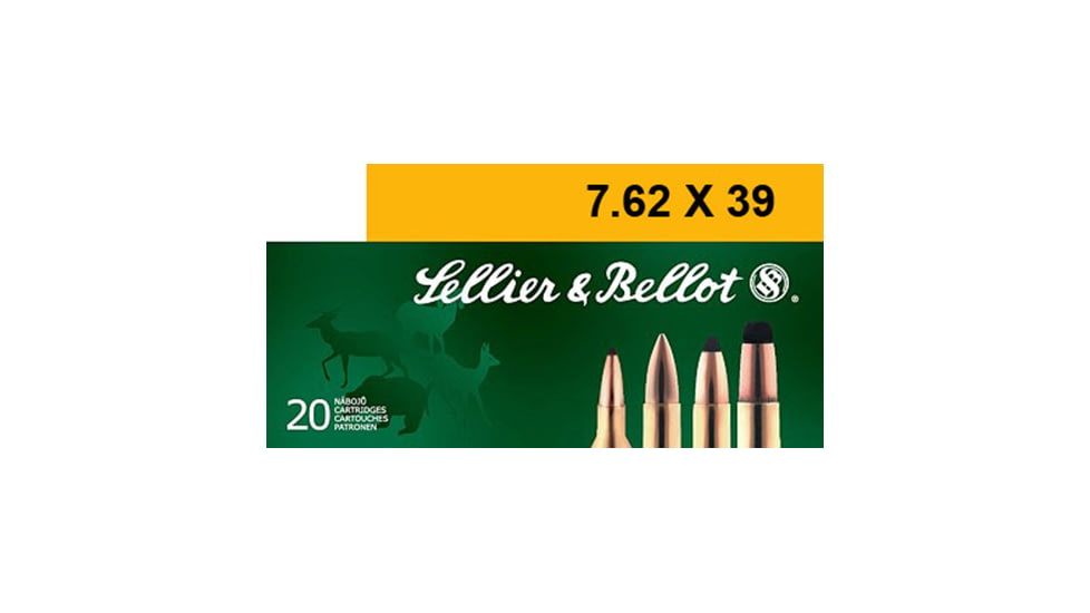 Sellier &amp; Bellot 7.62x39 124 Grain Soft Point Rifle Ammo, 20 Rounds, SB76239B