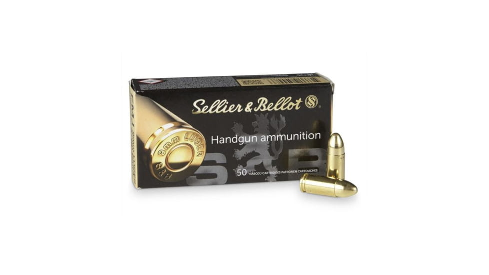 Sellier &amp; Bellot SB9NATO Handgun 9mm NATO 124 Gr Full Metal Jacket FMJ 50 Bx/