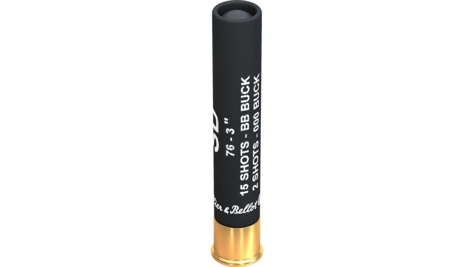 Sellier &amp; Bellot Self Defense .410 15 Pellets BB Buck Shot and 2 Pellets 00 Buck, 3in Shotgun Buckshot Ammo, 25 Rounds, SB410SDB