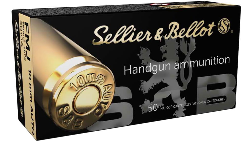 Sellier &amp; Bellot 10mm 180 Grain Full Metal Jacket Brass Cased Pistol Ammunition