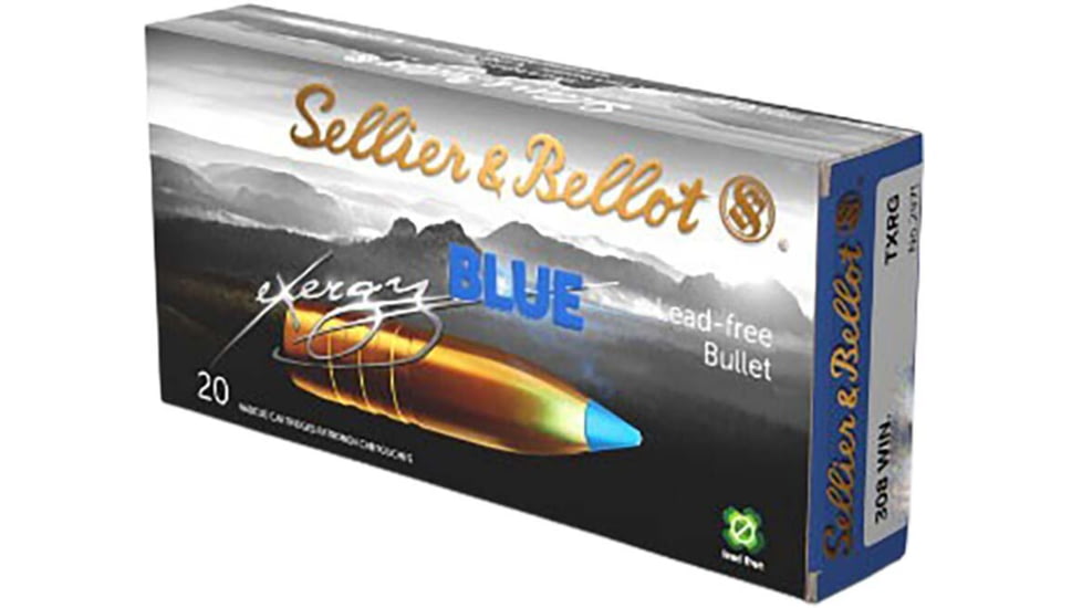 Sellier &amp; Bellot .308 Winchester 110 grain TAC-EX-Blue Brass Cased Rifle Ammunition