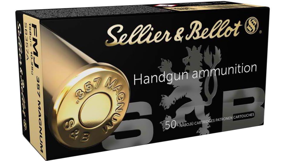 Sellier &amp; Bellot 357 Magnum 158 Grain Full Metal Jacket Brass Cased Pistol Ammunition