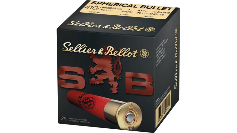 Sellier & Bellot Spherical .410 3 Pellet 2.5in Shotgun Ammo, 25 Rounds, SB410A