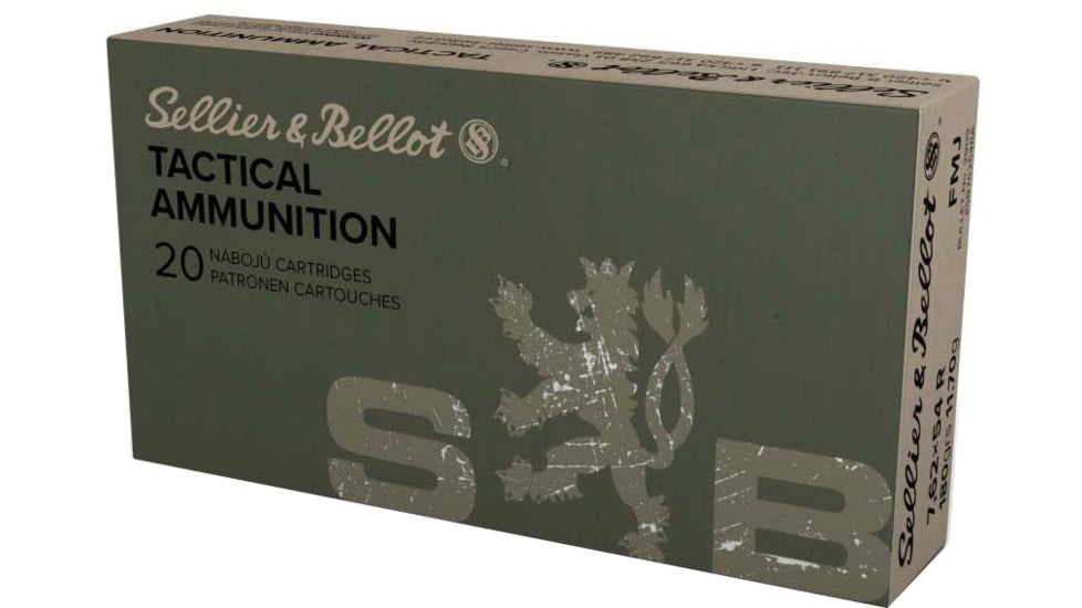 Sellier &amp; Bellot 7.62x54R 180 Grain Full Metal Jacket Rifle Ammunition