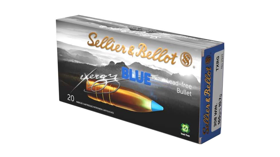 Sellier &amp; Bellot Blue .308 Winchester 165 grain TAC-EX-Blue Brass Cased Rifle Ammunition