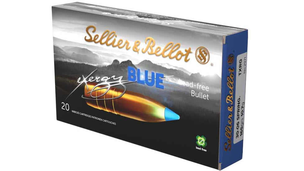 Sellier &amp; Bellot eXergy 30-06 Springfield 165 Grain Blue Brass Cased Rifle Ammunition