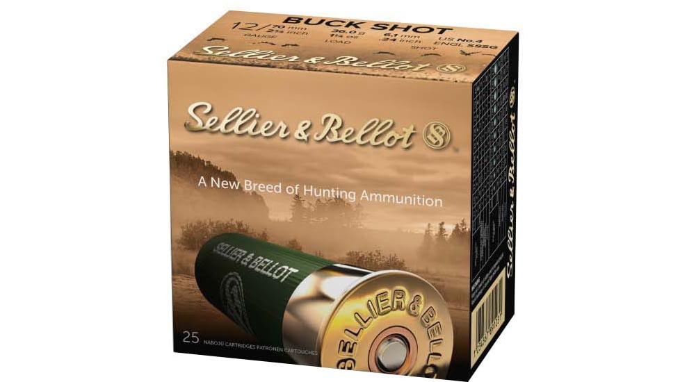 Sellier &amp; Bellot SB 12 Gauge 27 Pellet 2.75in Shotgun Buckshot Ammunition