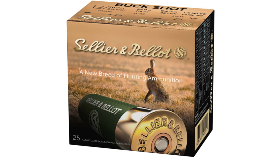 Sellier &amp; Bellot SB 12 Gauge 9 Pellet 2.75in Shotgun Buckshot Ammunition
