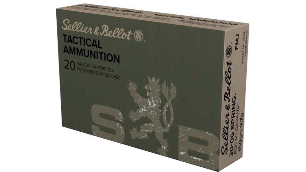 Sellier &amp; Bellot 30-06 Springfield M1 Garand 150 Grain Full Metal Jacket Rifle Ammunition