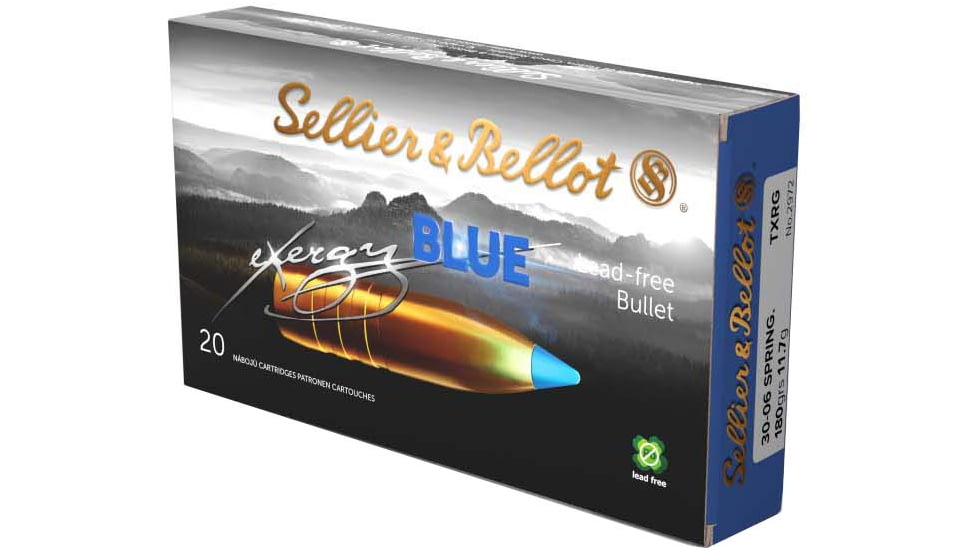 Sellier &amp; Bellot eXergy 30-06 Springfield 180 Grain eXergy Blue Brass Cased Rifle Ammunition