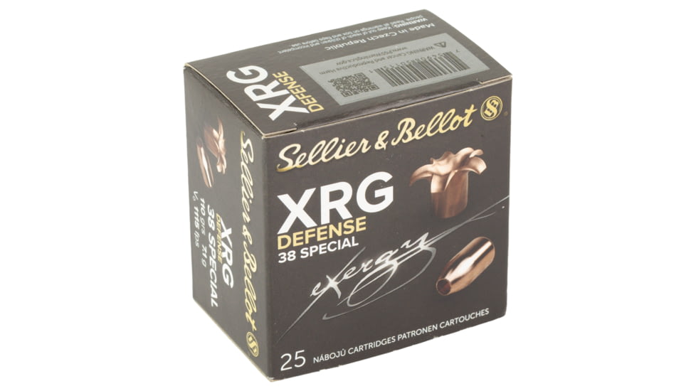 Sellier &amp; Bellot Sport Shooting 38 Special 110 Grain Hollow Point Pistol Ammo, 25 Rounds, SB38XA
