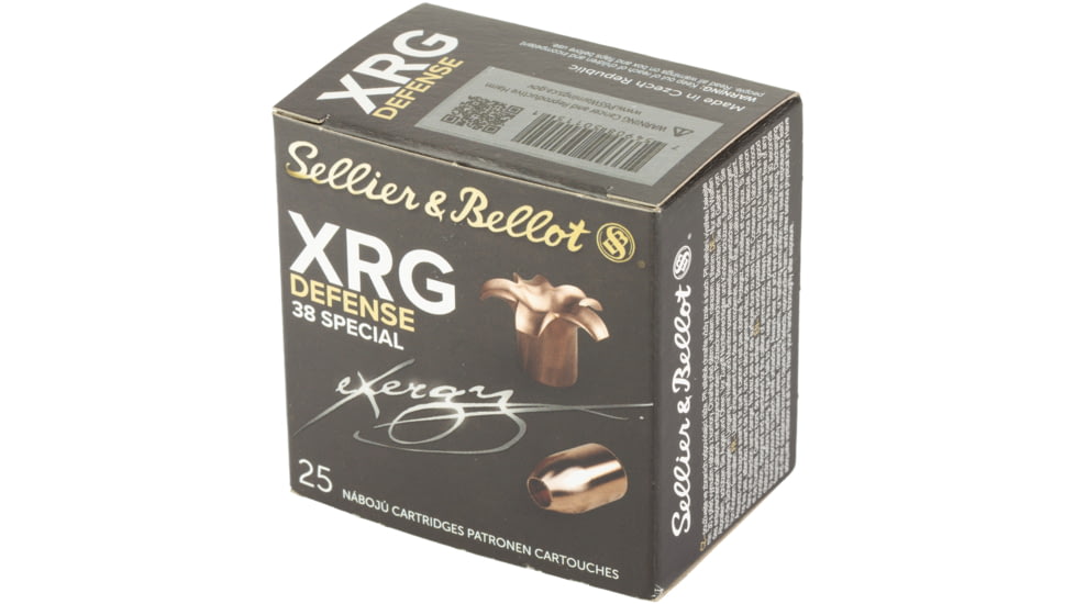 Sellier &amp; Bellot Sport Shooting 38 Special 110 Grain Hollow Point Pistol Ammo, 25 Rounds, SB38XA