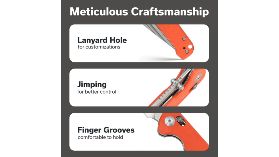 SENCUT Glenspar Thumb Stud &amp; Crossbar Lock Knife Orange G10 Handle 3.45inch Satin Finished 9cr18mov Blade