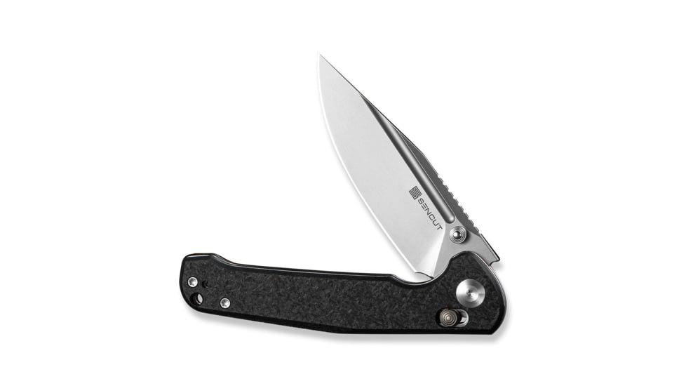 SENCUT Glenspar Thumb Stud &amp; Crossbar Lock Knife Black Shredded G10 Handle 3.45inch Stonewashed 9cr18mov Blade