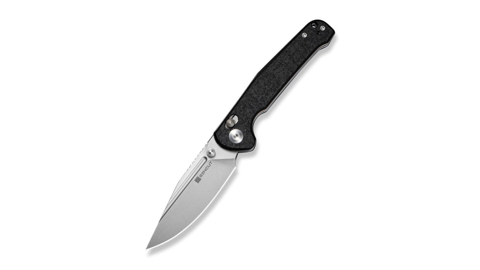 SENCUT Glenspar Thumb Stud &amp; Crossbar Lock Knife Black Shredded G10 Handle 3.45inch Stonewashed 9cr18mov Blade
