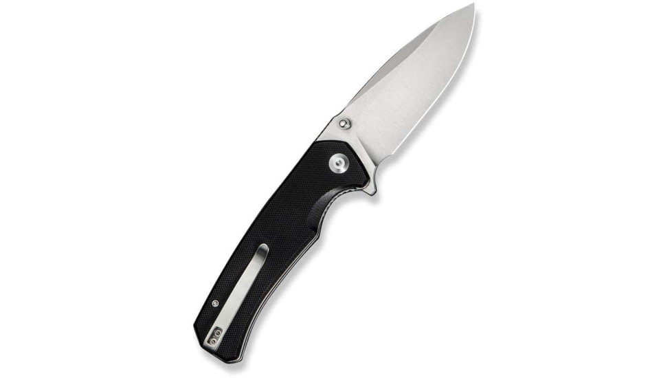 SENCUT Skarnax Flipper/thumb Stud Folding Knife 3.79inch Satin 9cr18mov Drop Point Plain Edge Blade, Black G10 Handle - S24025-1