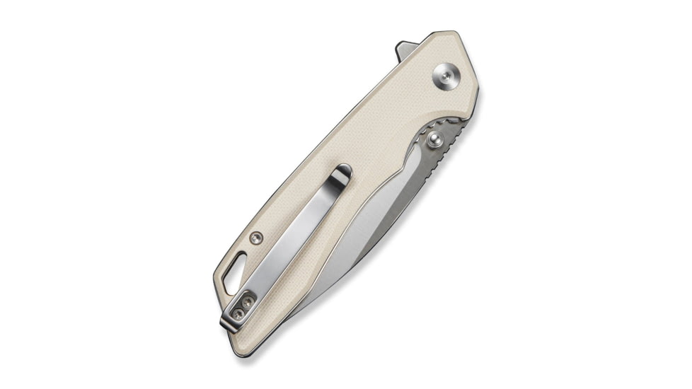 SENCUT Stratex Flipper &amp; Thumb Stud Knife Ivory G10 Handle 3.17inch Satin Finished 9cr18mov Blade