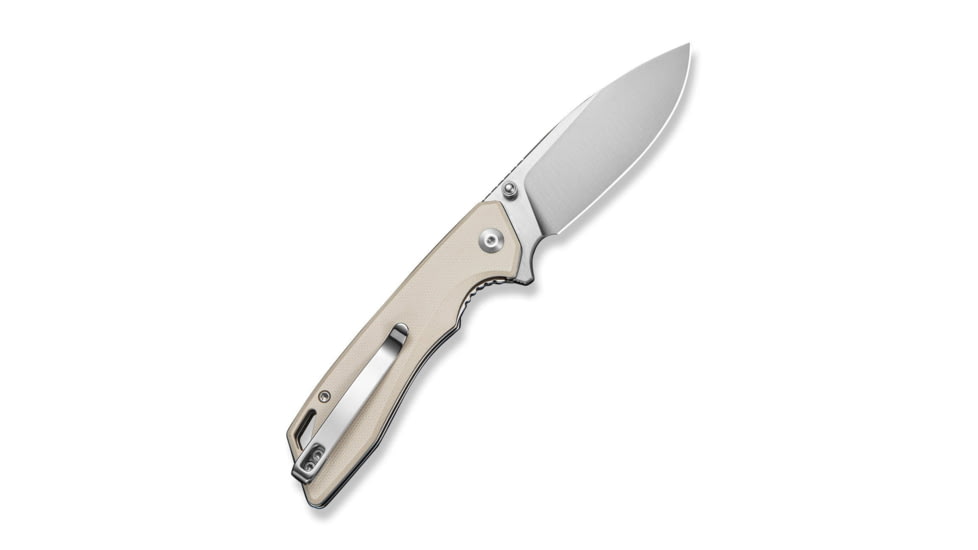 SENCUT Stratex Flipper &amp; Thumb Stud Knife Ivory G10 Handle 3.17inch Satin Finished 9cr18mov Blade