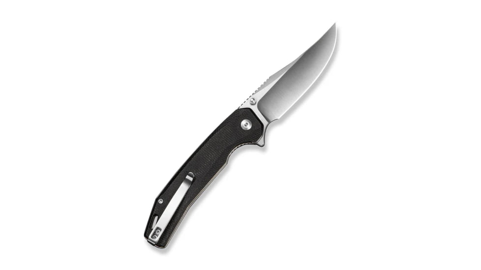 Vornix Flipper Knife Black Canvas Micarta Handle (3.65" Satin Finished 9Cr18MoV Blade)