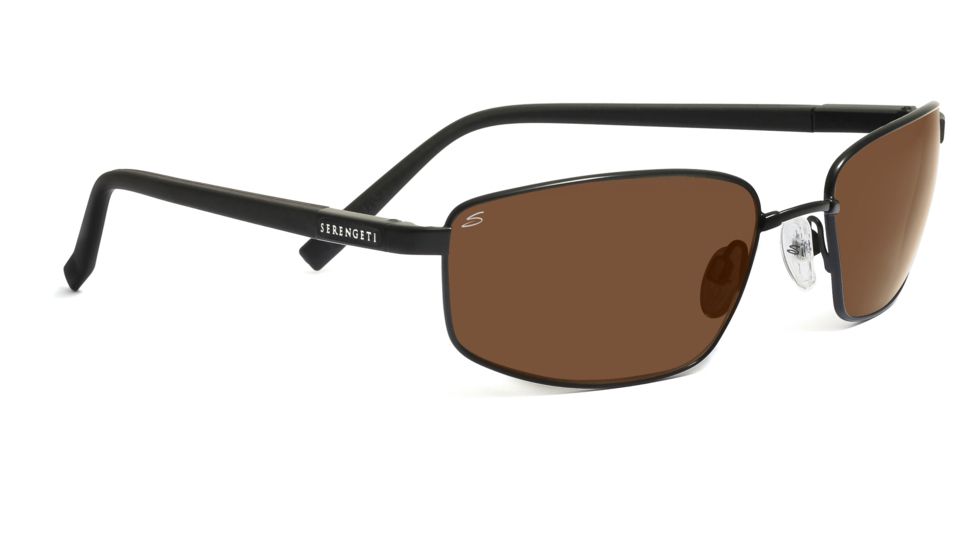 Serengeti Agazzi Sunglasses - Satin Black Frame, Polar PhD Drivers Lenses 7563