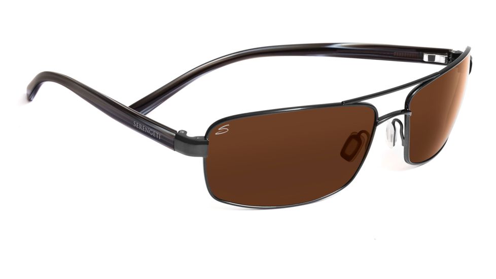 Serengeti Volterra Sunglasses - Shiny Silver/Black Ivory Frame, 555nm Lenses 7596