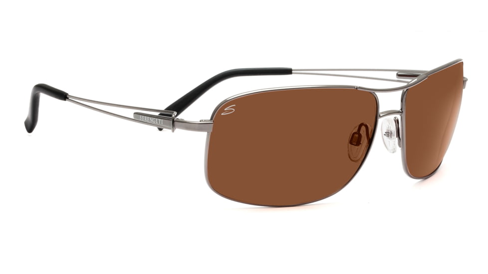 Serengeti Sassari Sunglasses - Shiny Gunmetal Frame, Drivers Lenses 7666
