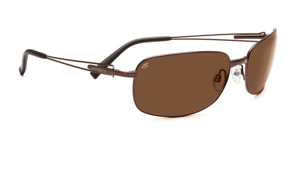 Serengeti San Remo Sunglasses - Satin Black/Gray Stripe Frame, Drivers Polarized Lenses 7605