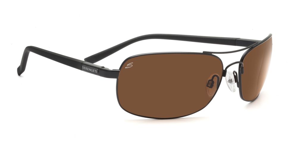 Serengeti Rimini Sunglasses - Satin Black Frame, Polar PhD Drivers Lenses 7678