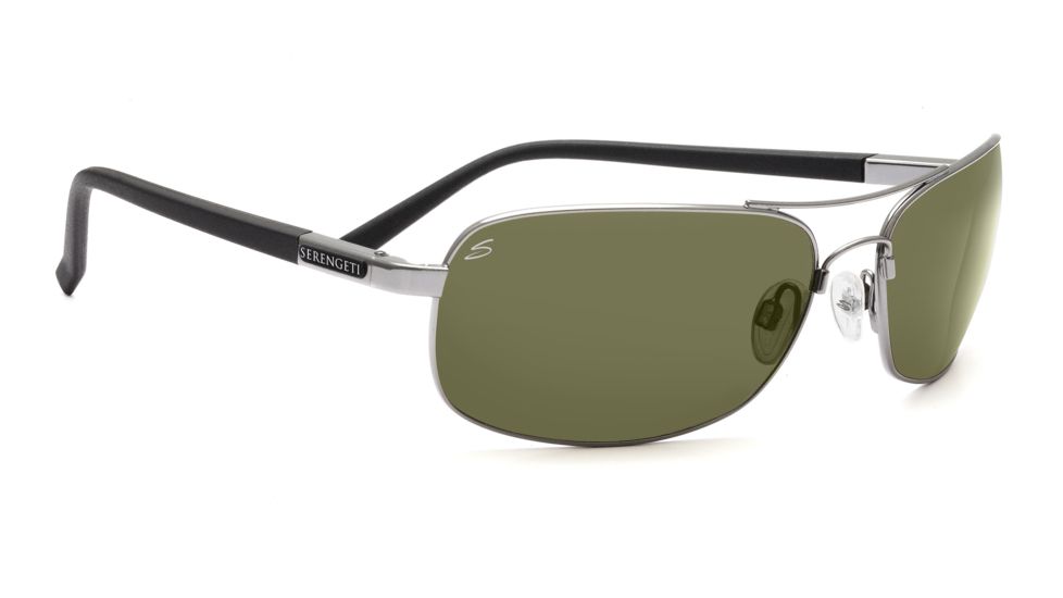 Serengeti Rimini Sunglasses - Shiny Gunmetal Frame, Polar PhD 555nm Lenses 7679