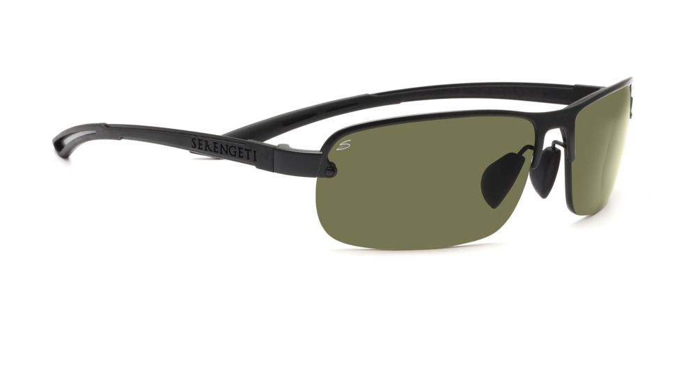 Serengeti Strato Sunglasses - Satin Black Frame, Polar PhD 555nm Lenses 7680