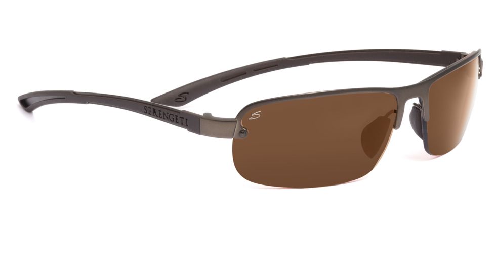 Serengeti Strato Sunglasses - Satin Brown Frame, Polar PhD Drivers Gold Lenses 7683