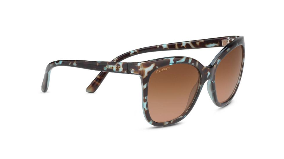 Serengeti Agata Progressive Prescription Sunglasses, Shiny Blue Tortoise Frame, Polarized, Photochromic, 8777PR