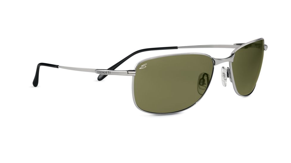 Serengeti Agata Sunglasses - Shiny Silver Frame, 555nm Lenses 7582