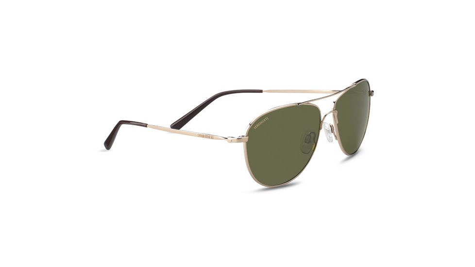 Serengeti Alghero, Polarized 555nm, Modified Aviator, Unisex, Shiny Soft Gold, Medium 8542