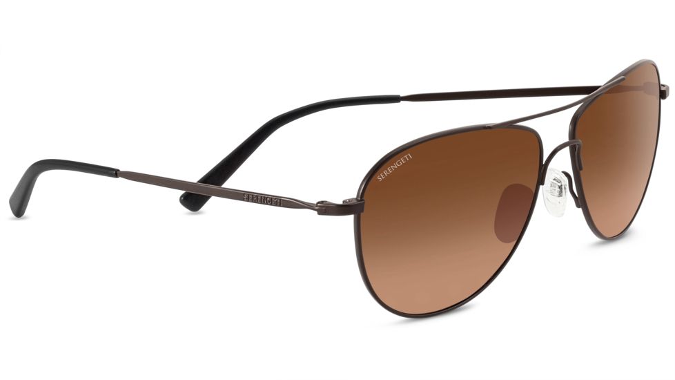 Serengeti Alghero Sunglasses,Satin Dark Espresso Frame,Drivers Gradient Aviator Lens 8442