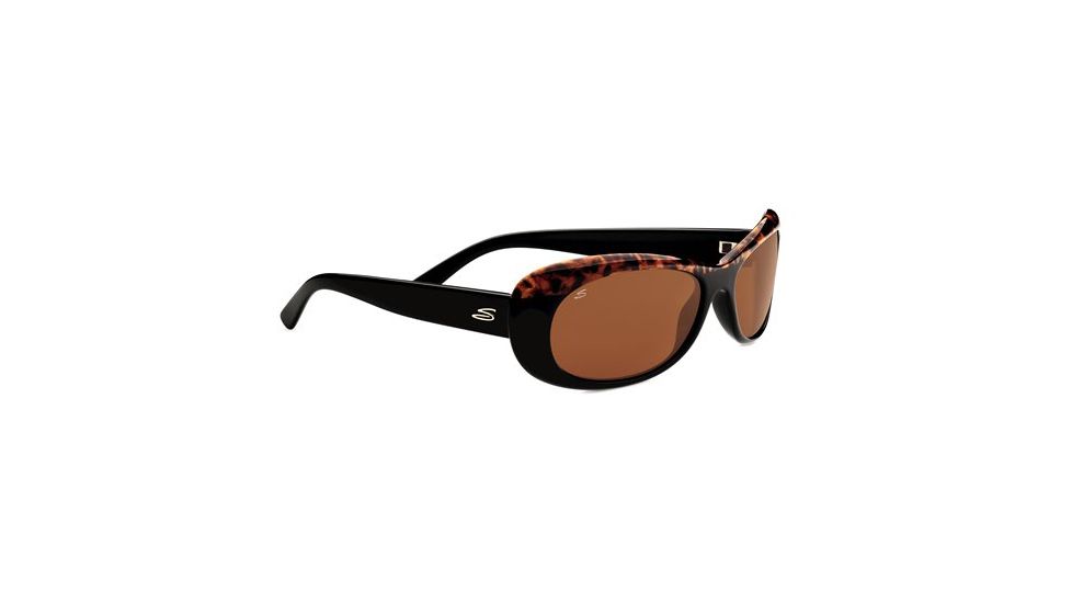 Serengeti Bella Sunglasses - Shiny Black Cork Frame and Polarized Drivers Lens 7747