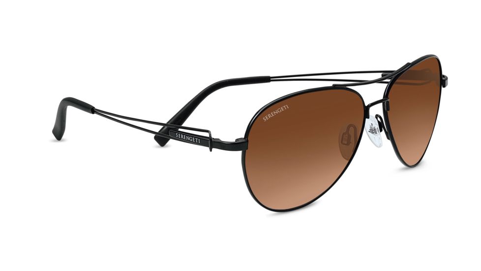 Serengeti Brando Single Vision Prescription Sunglasses, Satin Black Frame-7887SV