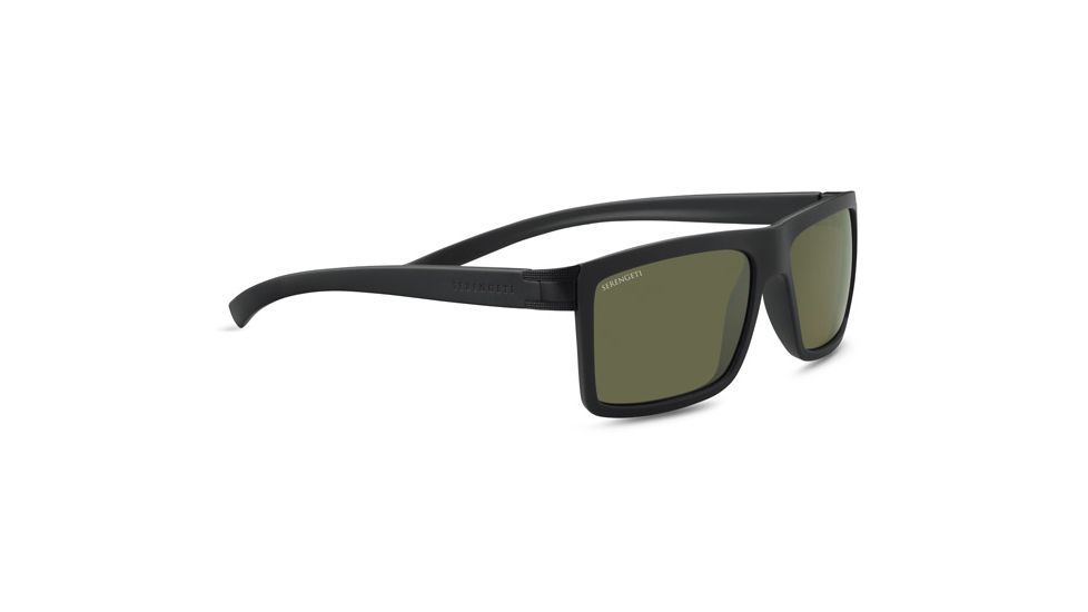 Serengeti Brera Sunglasses, Sanded Black/Satin Black, Polarized 555nm Lenses, 8543