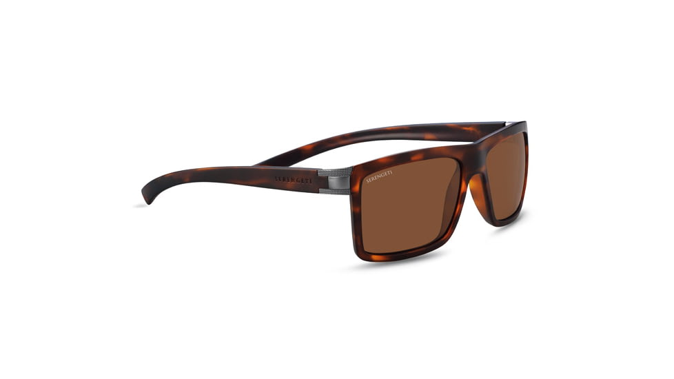 Serengeti Brera Sunglasses, Satin Tortoise/Satin Medium Gunmetal, Polarized Drivers Lenses, 8544