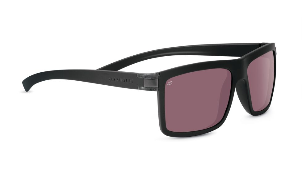 Serengeti Brera Sunglasses, Sanded Black Frame, Polarized Sedona Lenses, 8213