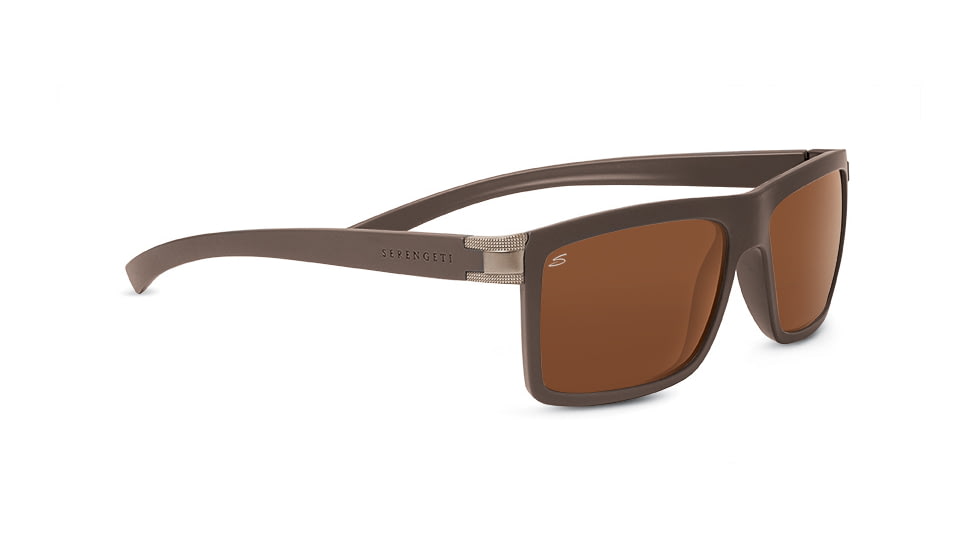 Serengeti Brera Sunglasses, Sanded Dark Brown Frame, Polarized Drivers Lenses, 7926