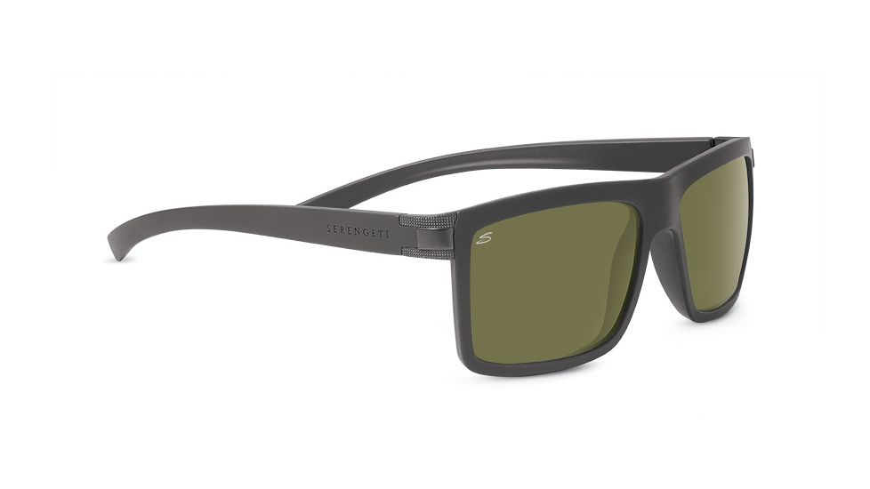 Serengeti Brera Sunglasses, Sanded Dark Gray Frame, Polarized 555nm Lenses, 7928