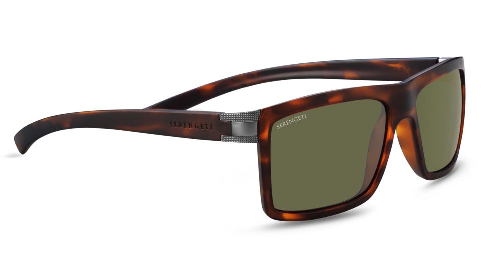 Serengeti Brera Sunglasses, Matte Tortoise / Matte Medium Gunmetal Frame, Mineral Polarized 555nm Lenses, 7929